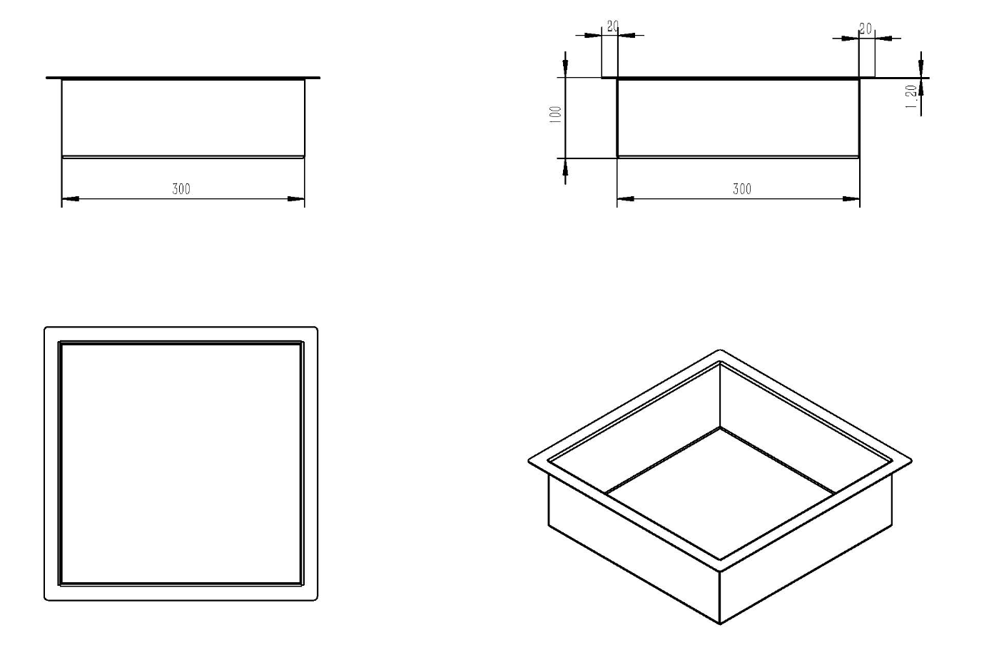 Mueller inbouwnis 30x30x10cm mat wit