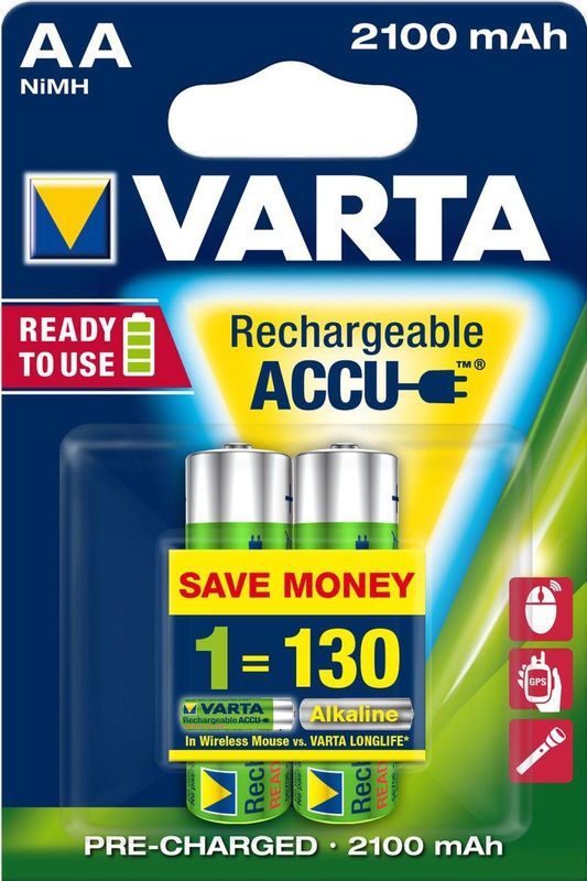 Varta - Recharge Accu Power - AA Batterijen - 2100 mAh - 2 Stuks