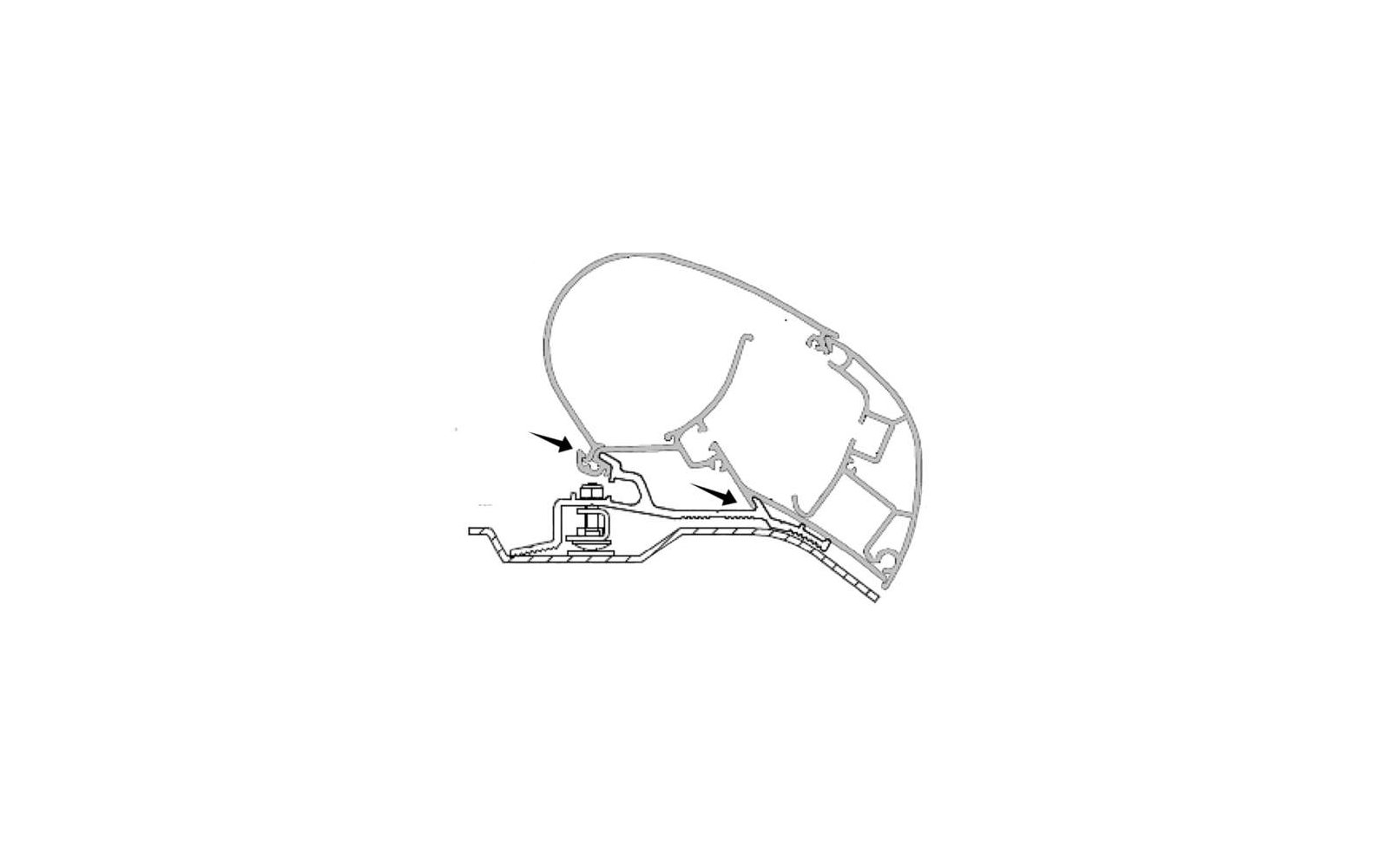 Dometic PR-Adapt Adapter für Dachmarkisen PR 2000 und PR 2500 4,0m