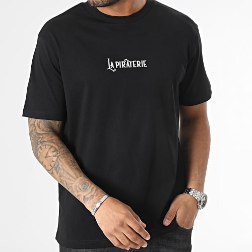 Tee Shirt Oversize Large Wave Logo Noir Blanc