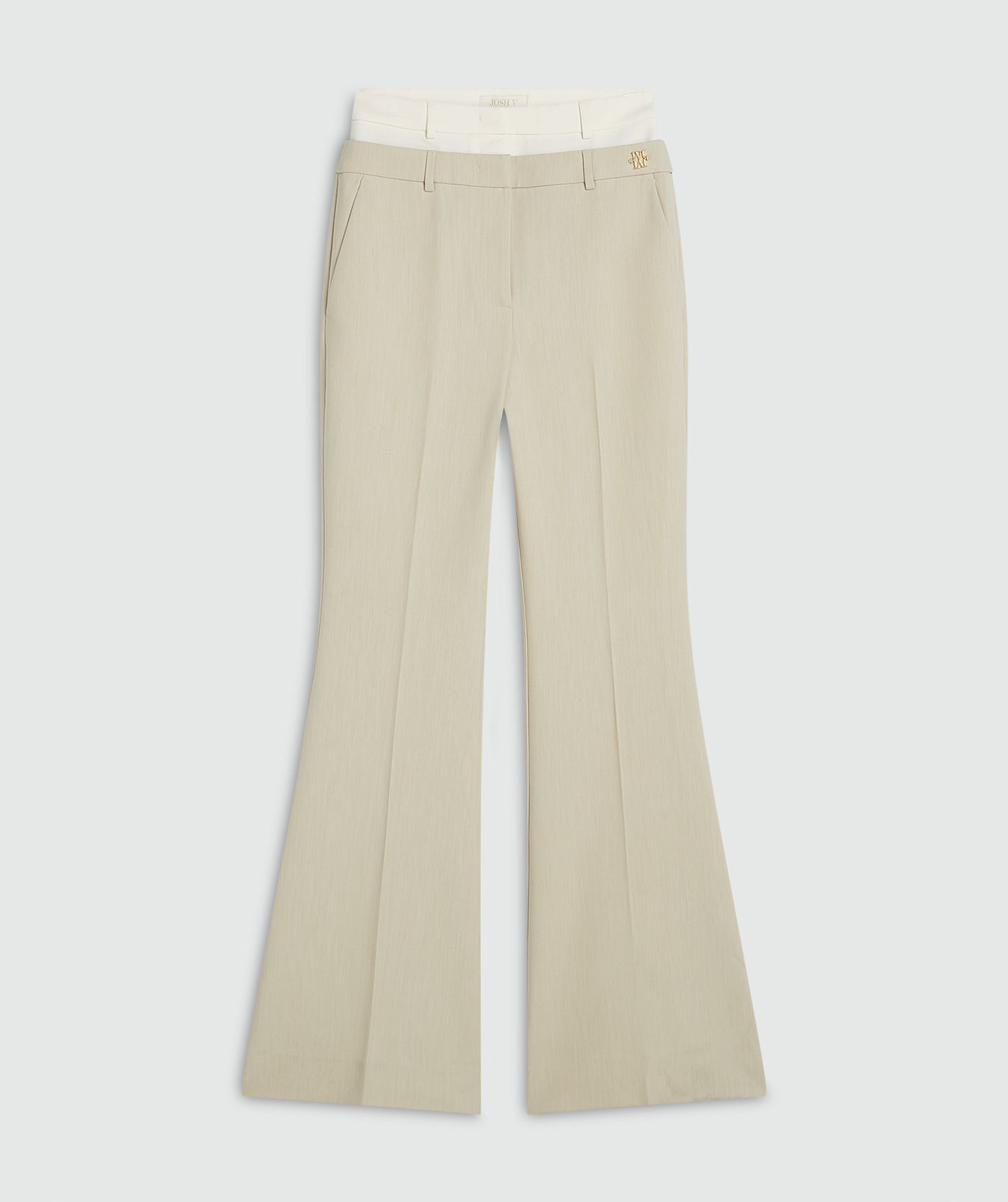 JV-LIORA high rise flared pantalon - ecru melange