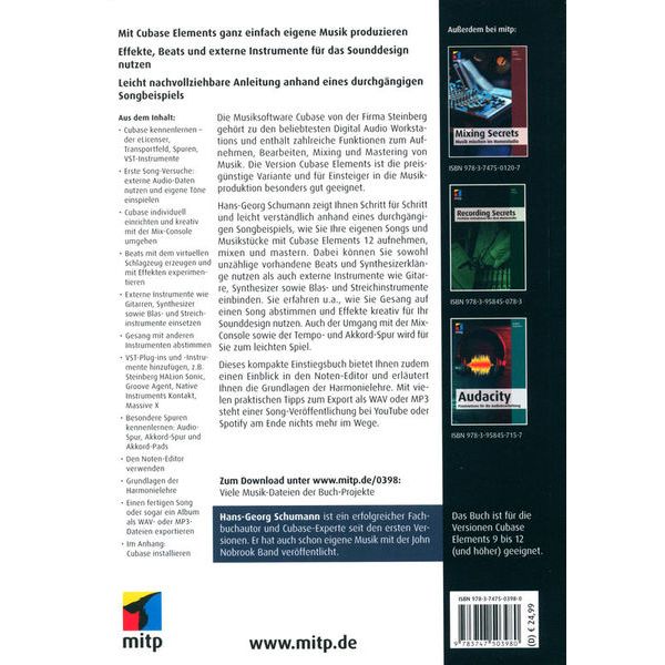 mitp Verlag Cubase Elements für Einsteiger