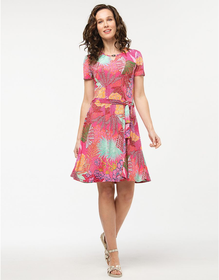 Robe tropical fuchsia