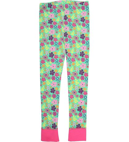 Katvig Leggings - Grün m. Blumen