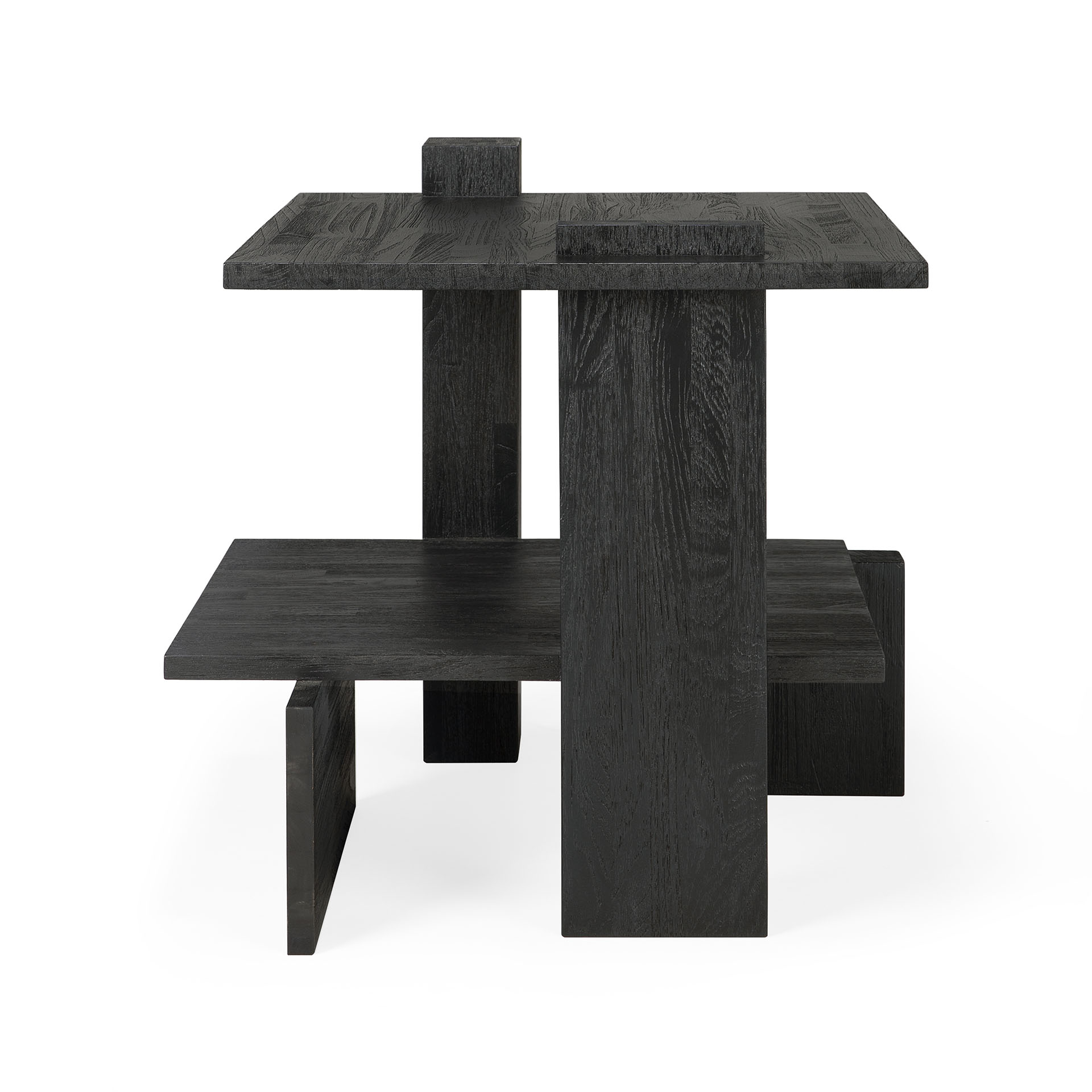 Abstract bijzettafel zwart teak