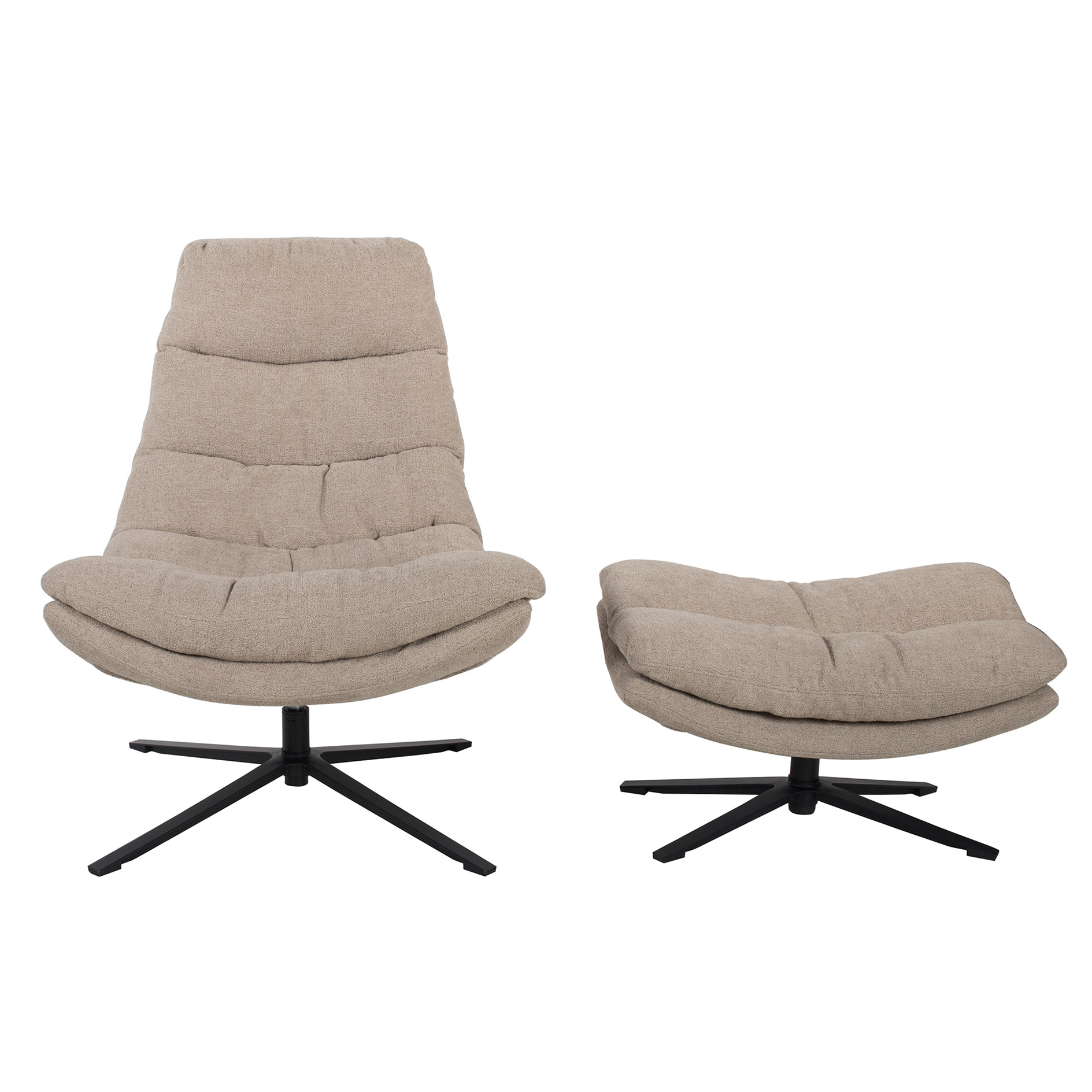 Relaxsessel mit Hocker - sand - drehbar