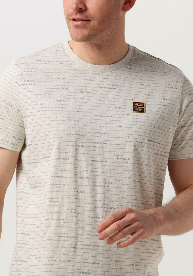 PME LEGEND lichtgrijze pme legend t-shirt short sleeve r-neck single jersey melange