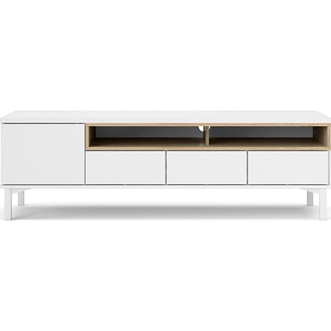 Roomers TV-bord - hvid/egefolie