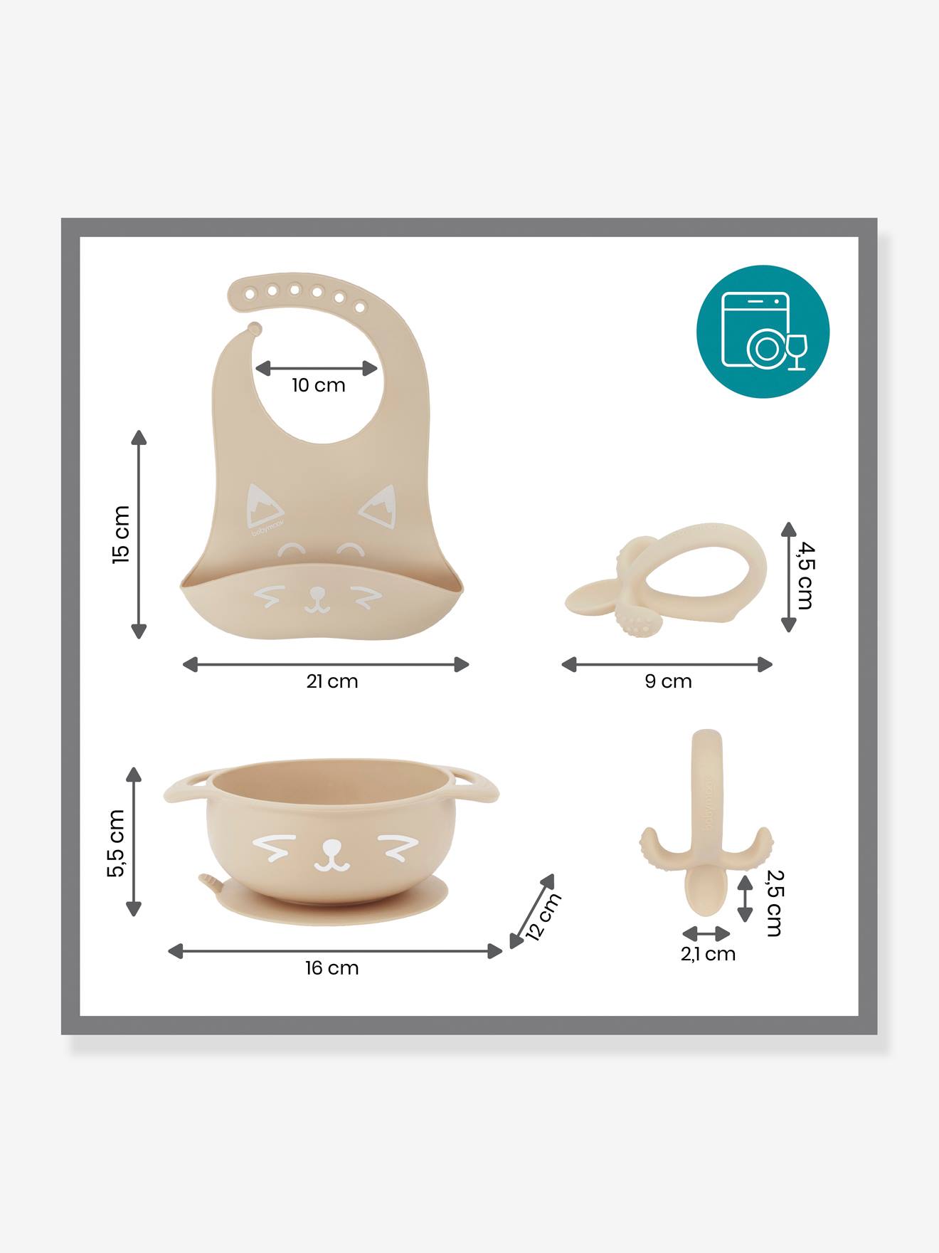 Kit de alimentação de silicone BABYMOOV First'Isy, azul claro liso
