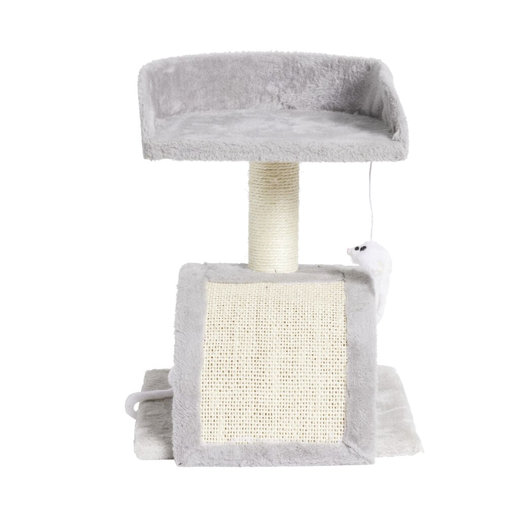 Arbre à chat 2 griffoirs 1 plateforme 2 souris 34x34xH40cm