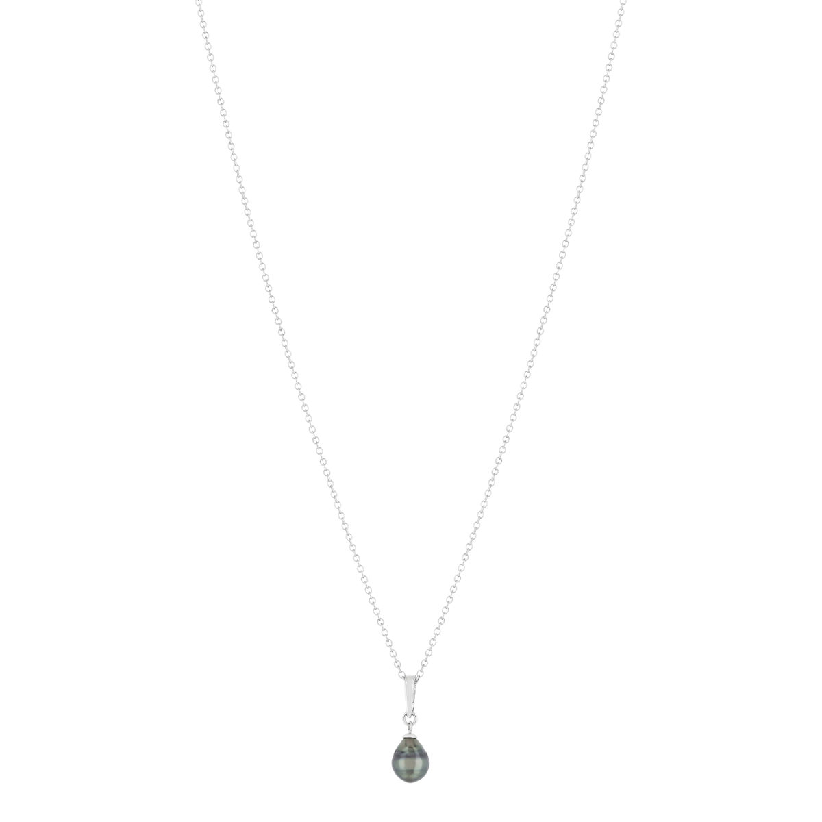 Collier argent 925 perle de culture de tahiti 45 cm