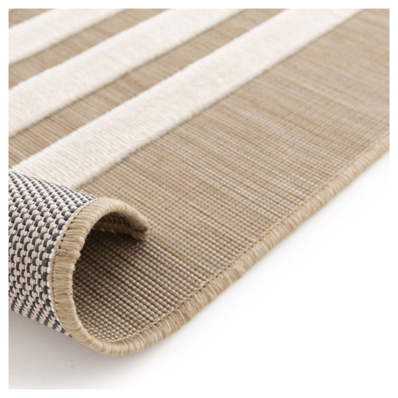 Tapis intérieur et extérieur en relief - luna - beige et noir - 120 x 170 cm