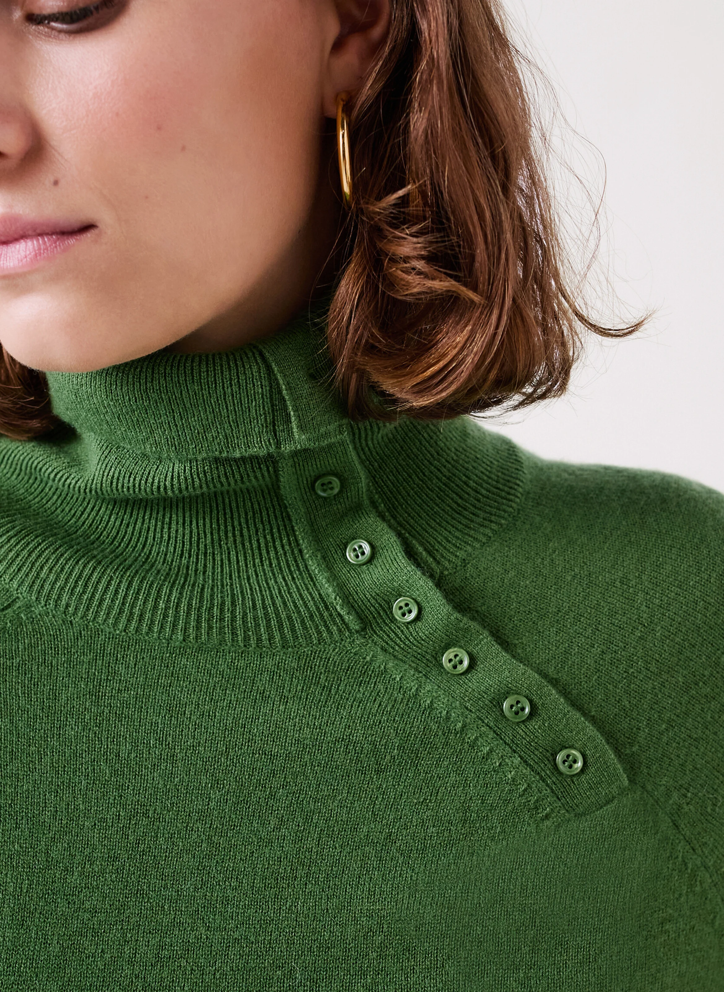MELISSANDRE - Pull col à revers en laine | Vert