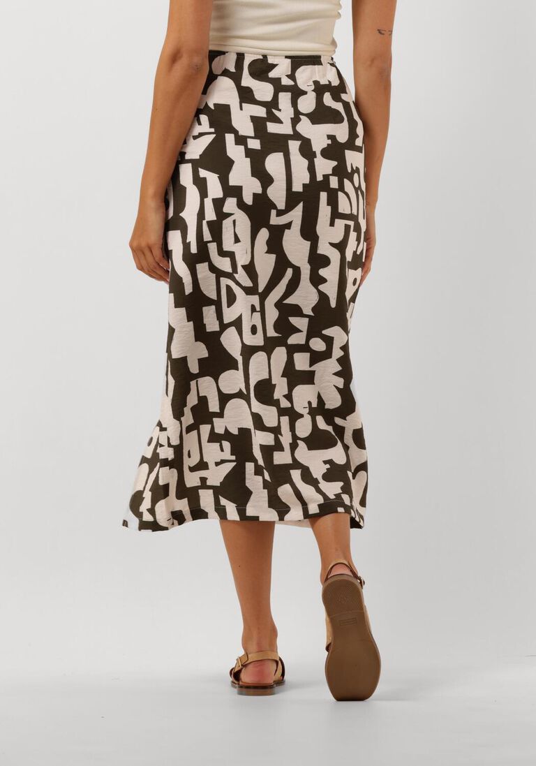 groene dante6 midirok print smock rok