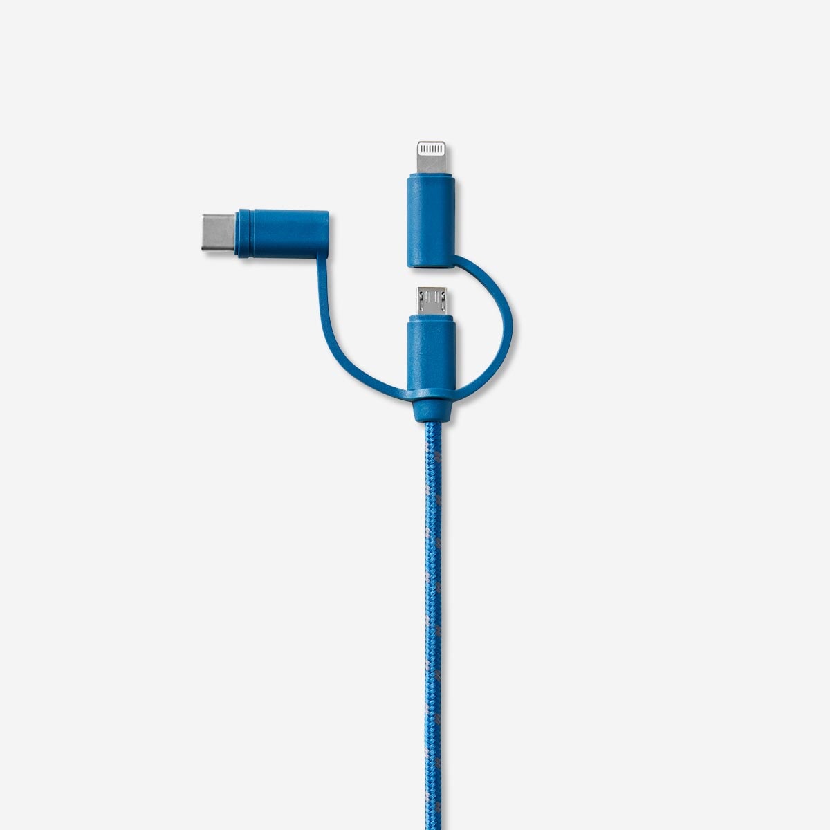 Opladningskabel. Til USB-C, Micro USB og lightning