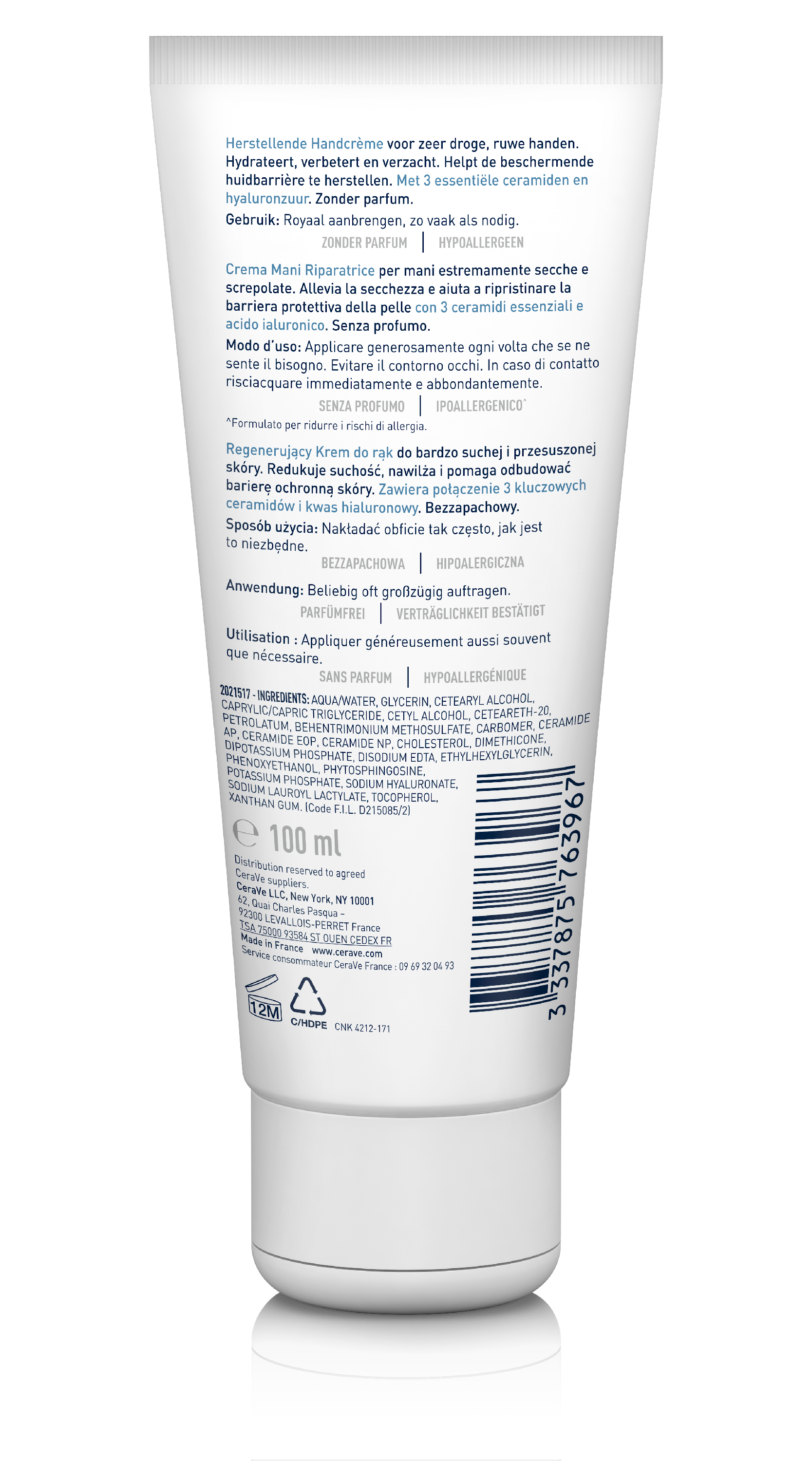 CERAVE Regenerierende Handcreme<br>100 ml, Tube, Creme
