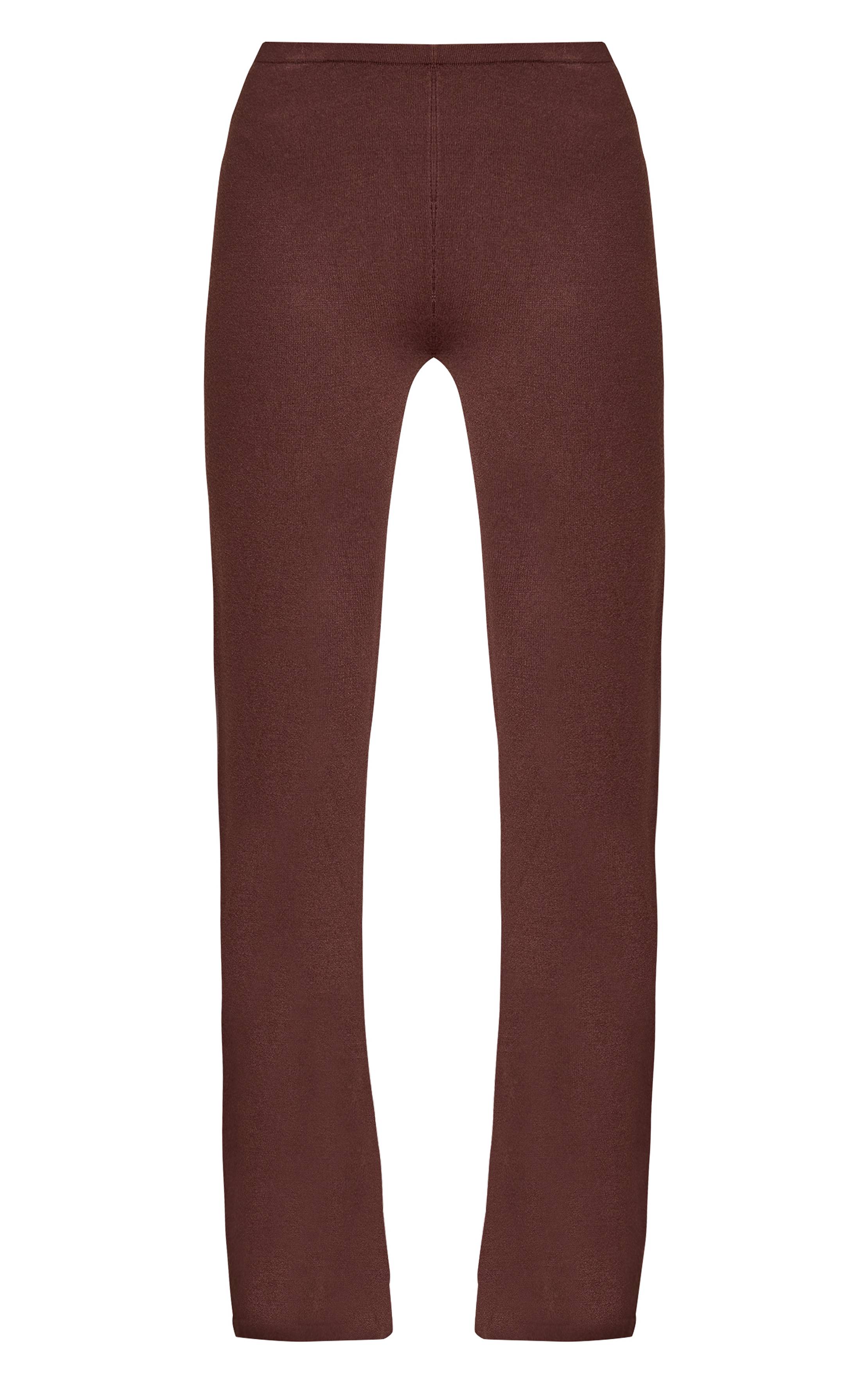 Chocolat Legging Évasé En Maille Fine