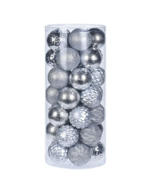 Homestyle Kerstballen 6 Cm - Kerstversiering - 6 cm Zilver 35 stuks