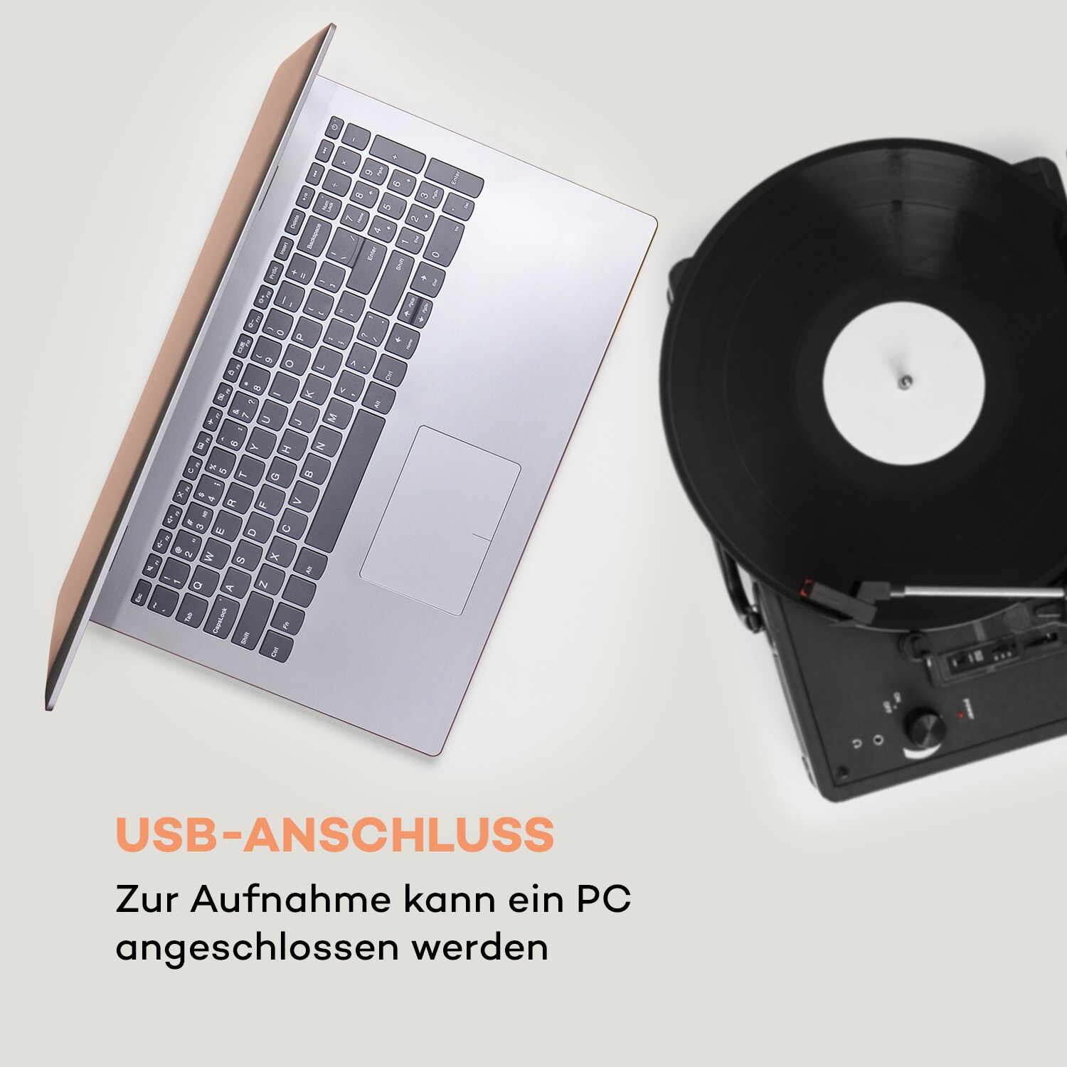 Peggy Sue Retro-Plattenspieler LP USB schwarz Schwarz