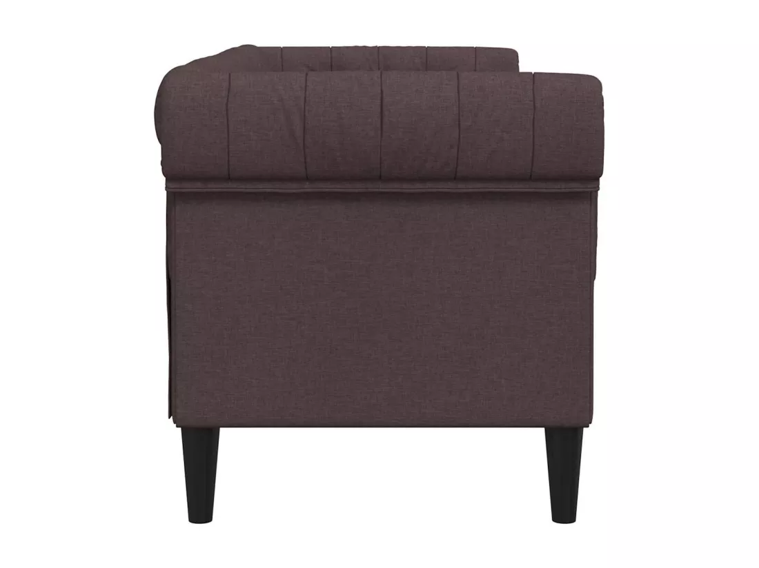 Canapé Chesterfield 2 places marron foncé tissu