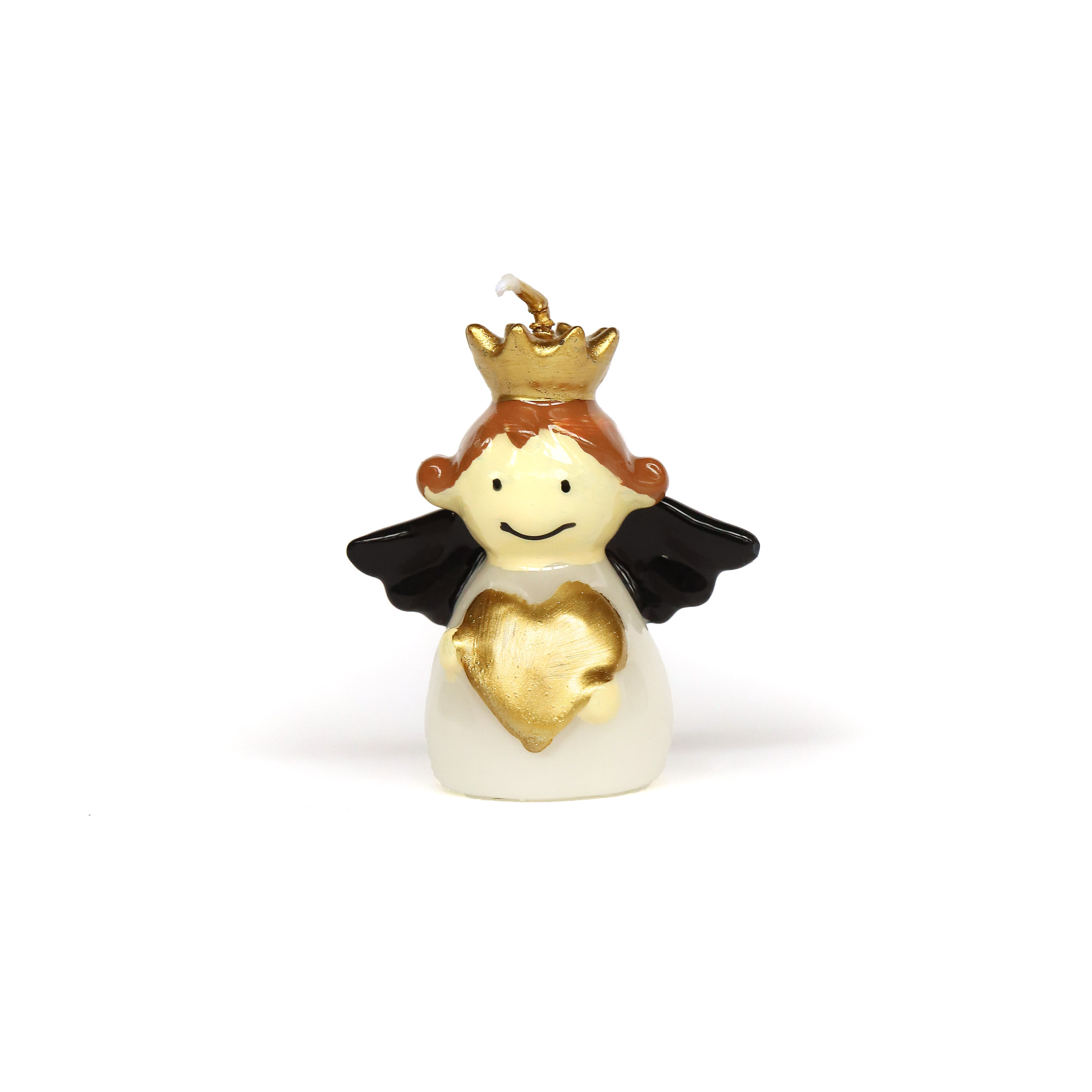 Kerze 'Engel mit Krone' weiß, H 7,5 cm, B 7 cm, L 4,5 cm von fischer's lagerhaus