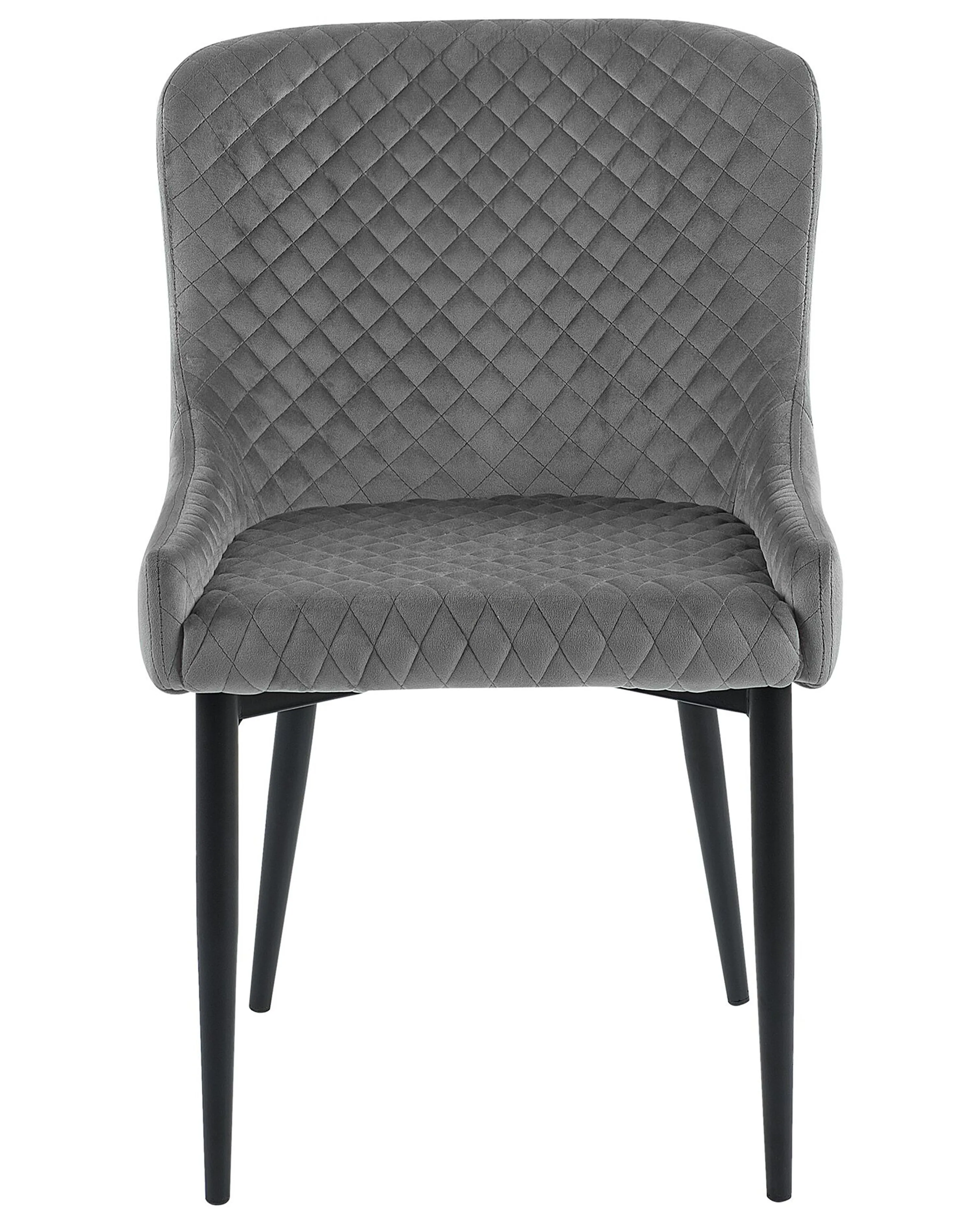 Set van 2 eetkamerstoelen SOLANO Fluweel Grijs