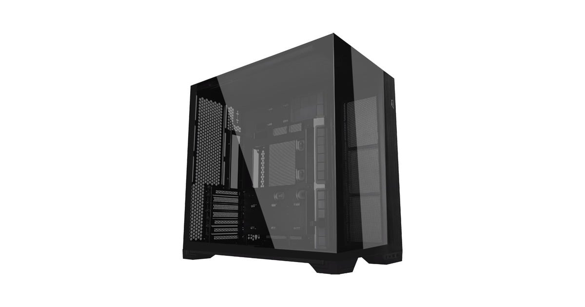 Lian LiO11 Vision Compact midi tower behuizing  (Zwart | 2x USB-A | 1x USB-C | Tempered Glass)