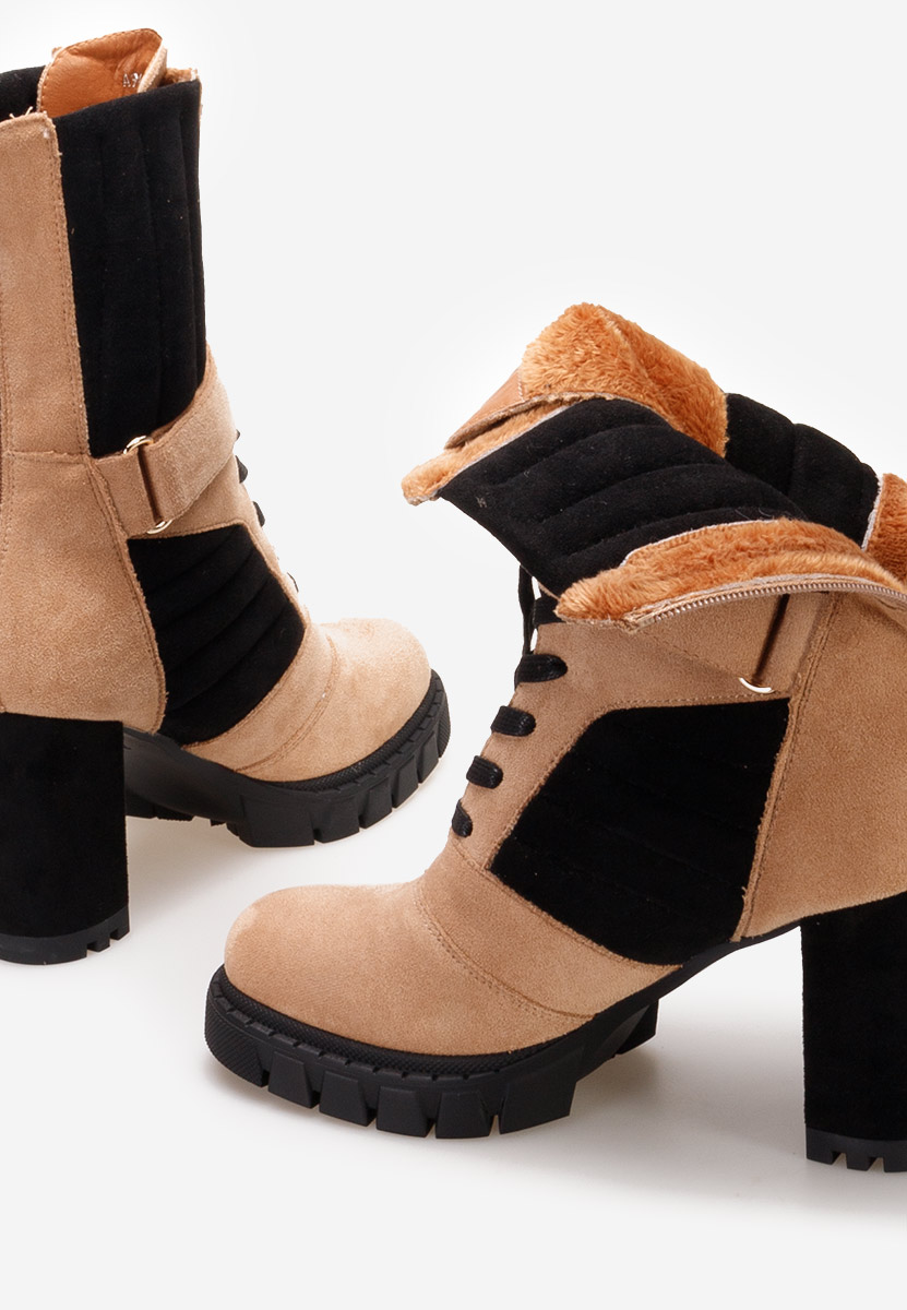Bottes à talon carré kaki Kallava