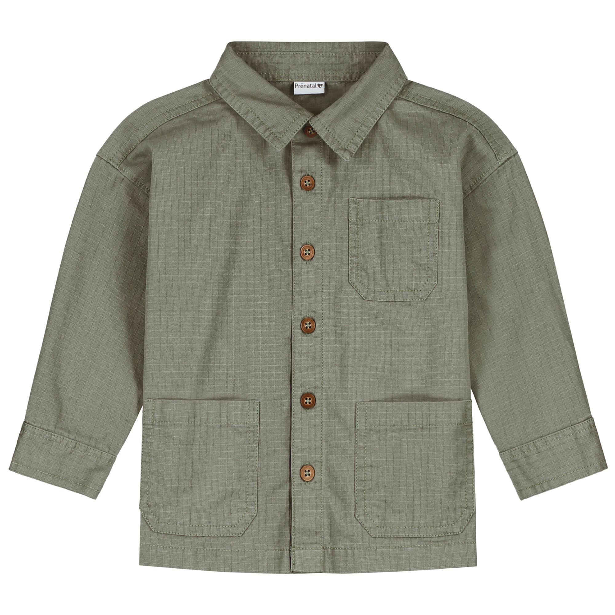 Prénatal peuter blouse lange mouwen effen groen