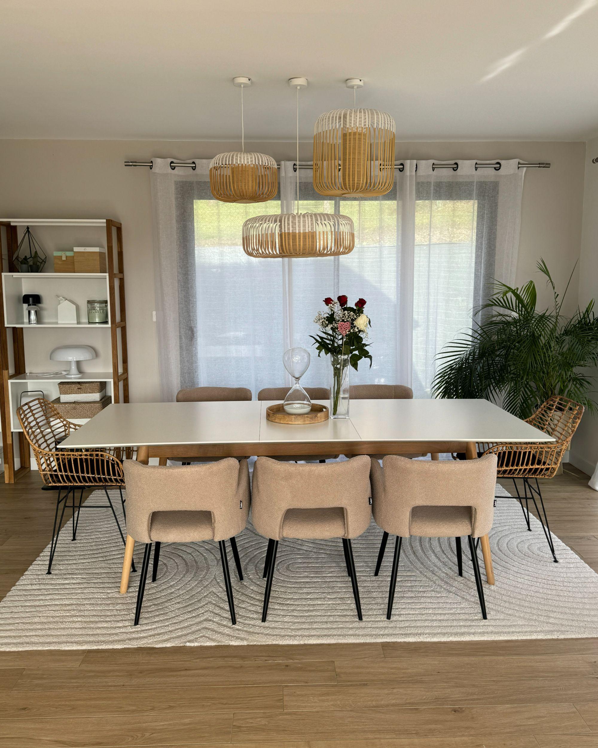 Set van 2 eetkamerstoelen SANILAC Bouclé Beige