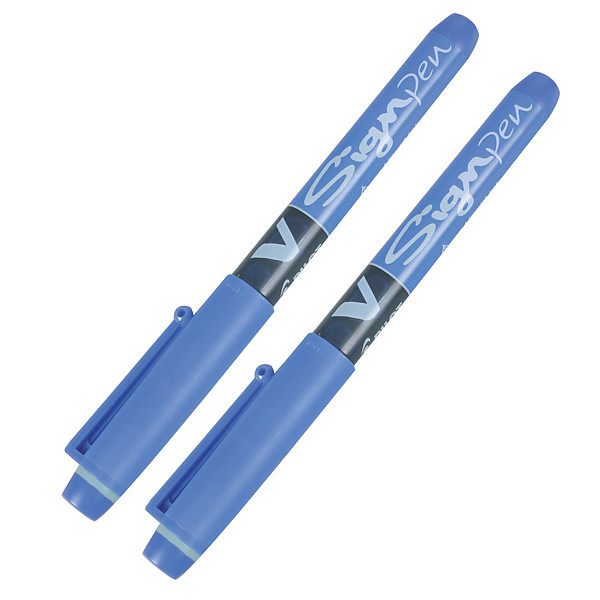 2 feutres V Signpen Pilot coloris bleu