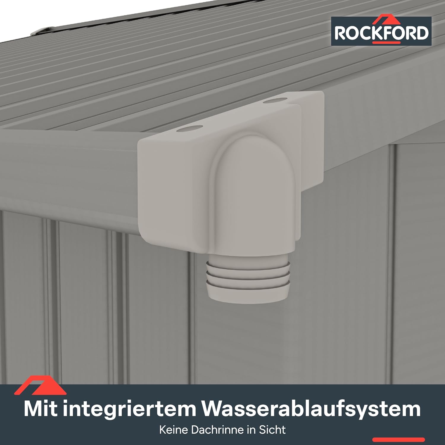 Rockford Braga 200 gartenhaus Metall - Gerätehaus mit Doppeltür und Polycarbonat-Fenster - 240x232x220cm - Geräteschuppen, Gartenhütte, Metallgerätehaus, Fahrradgarage - Grau, RF2243360