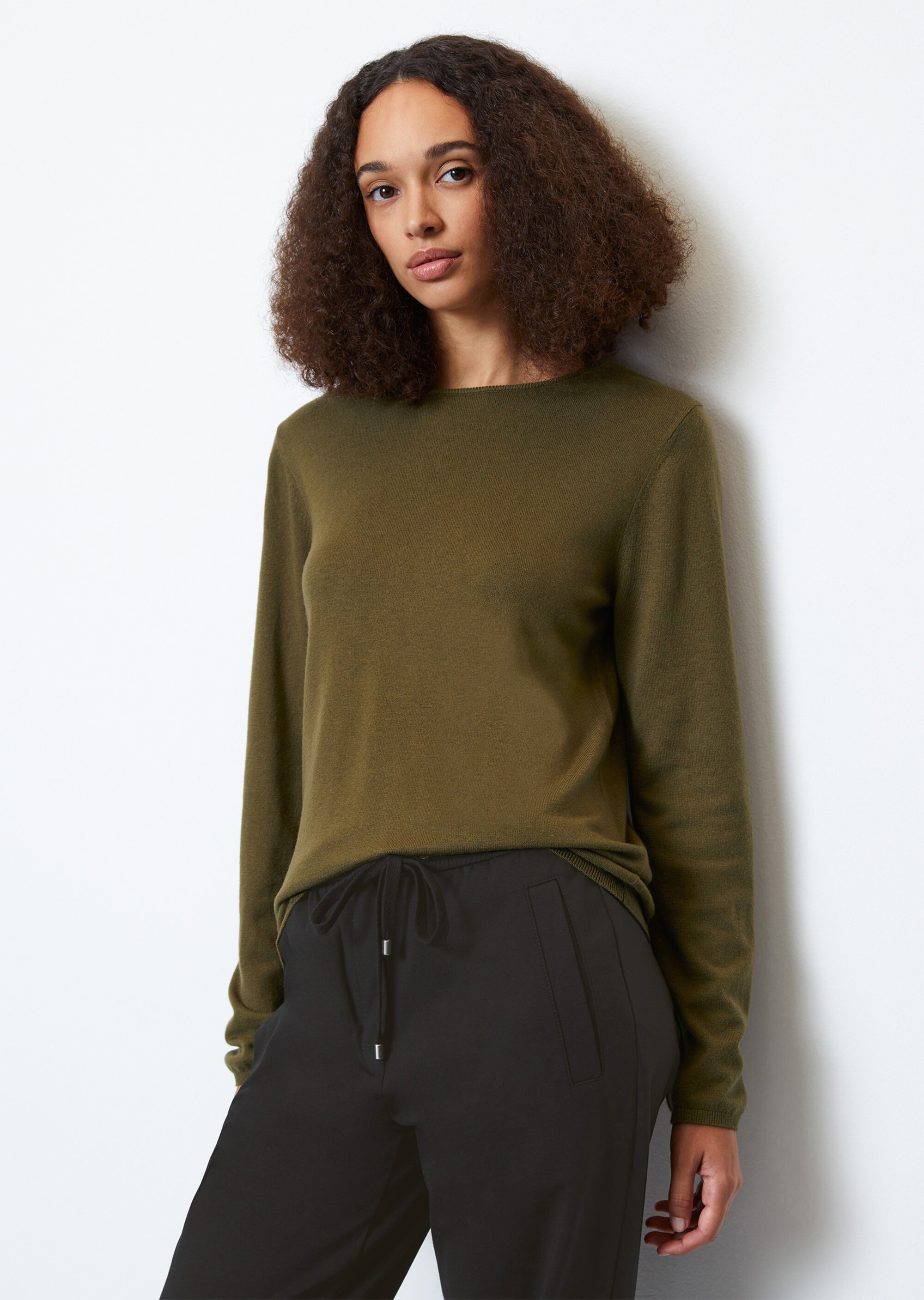 Feinstrick-Pullover regularaus softem Schurwolle-Mix