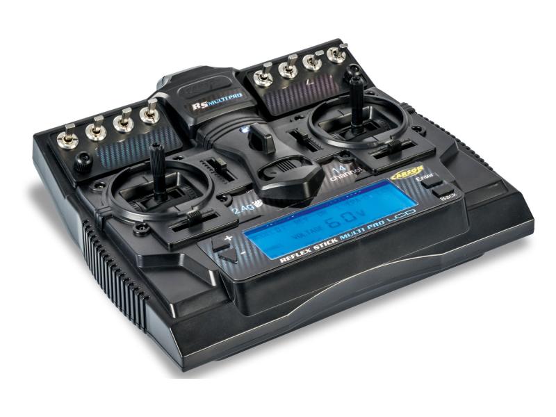 Carson Fernsteuerung Reflex Stick Multi Pro LCD 14-Ch mit E Professionelle 14-Kanal RC-Anlage für Funktionsmodelle und Lastwagen