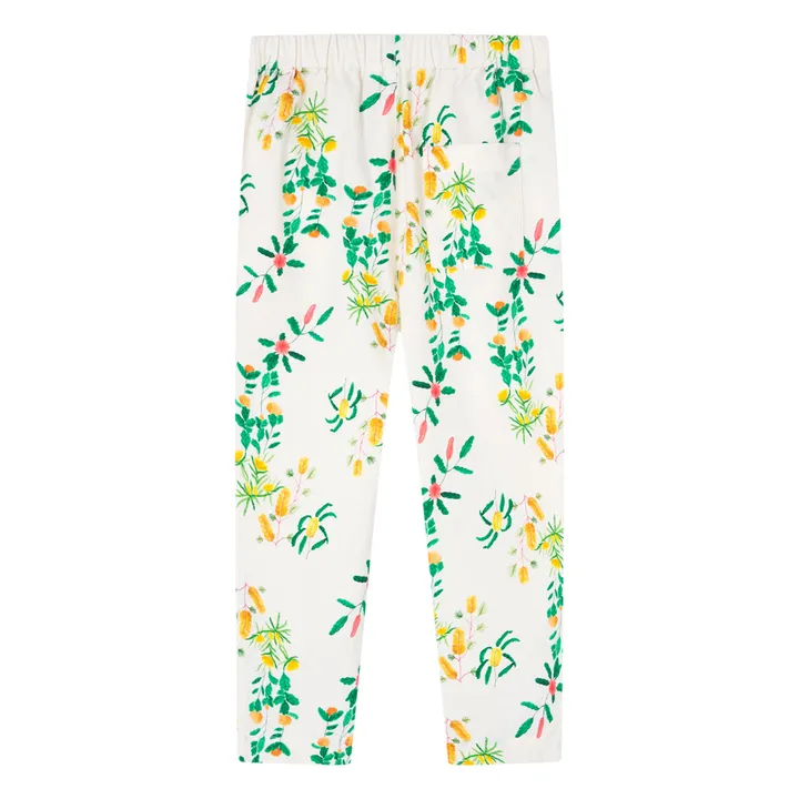 The Animals Observatory Pantalon Elephant Fleurs | Blanc