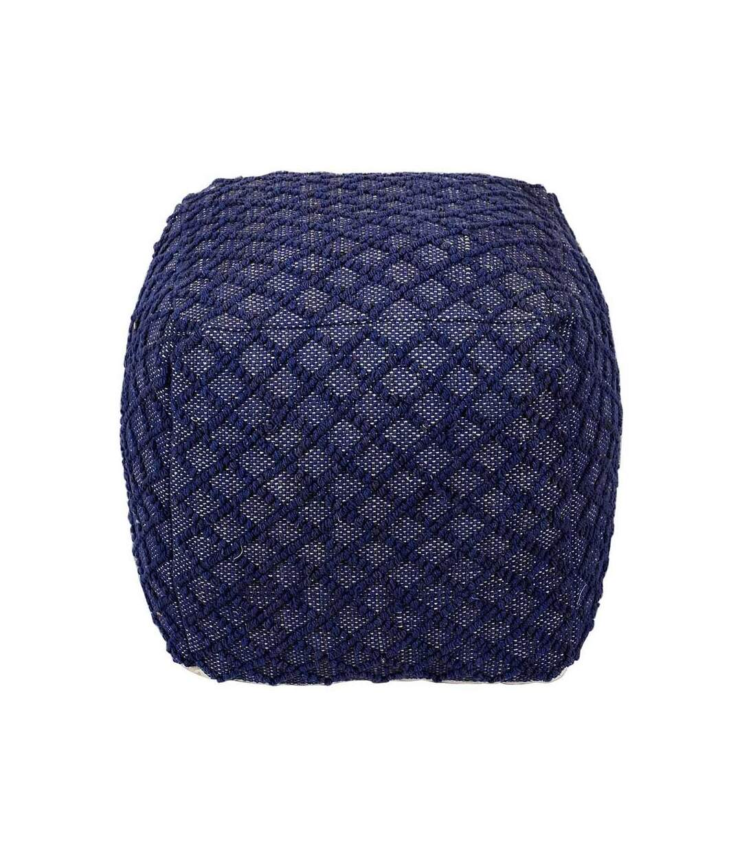 Paris Prix - Pouf Tissu Imprimé belgia 40cm Bleu
