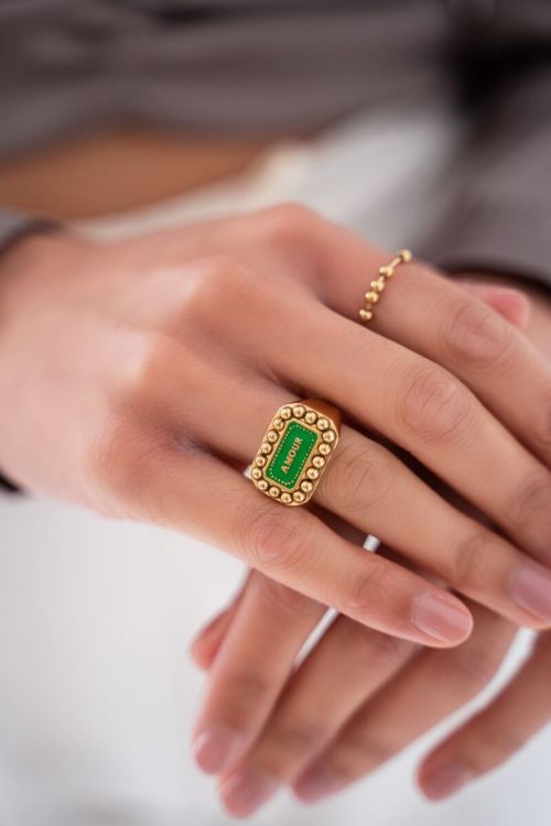 Bold Spirit ring groene amour bedel