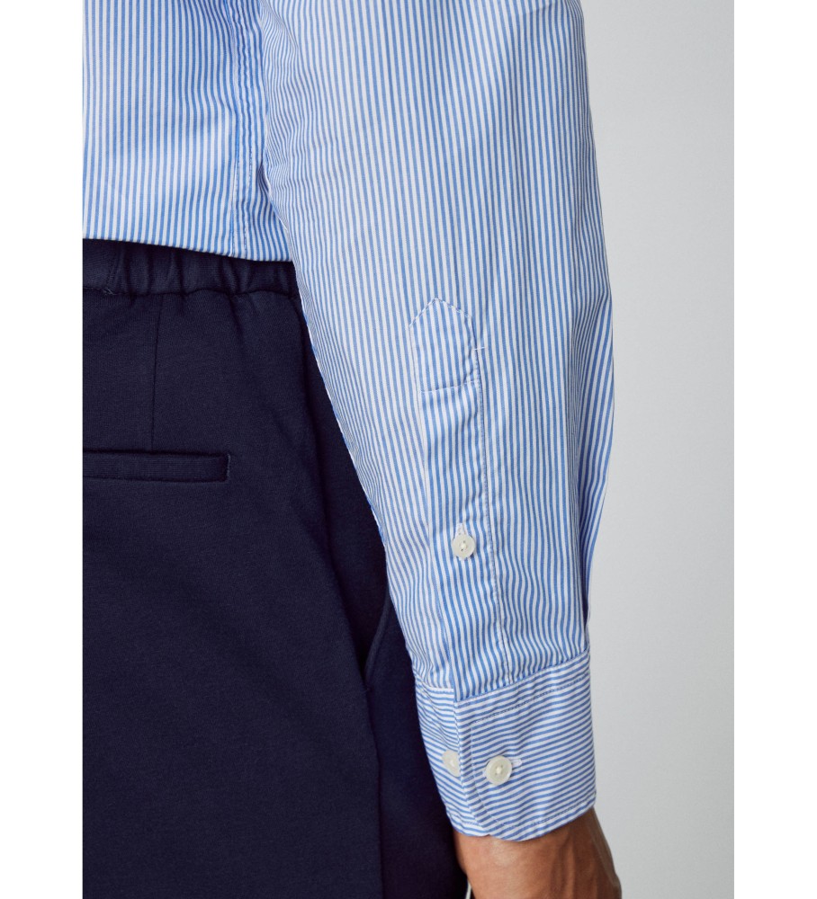 Camisa Hackett Fine Bengal azul