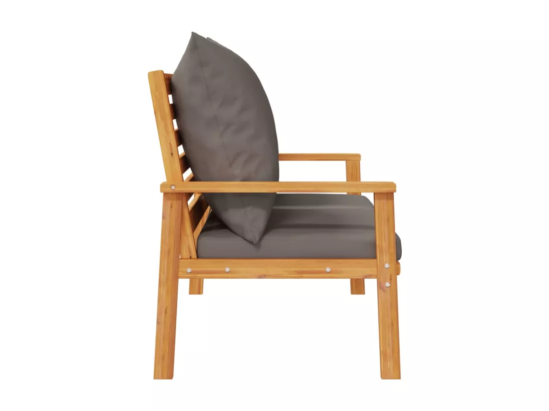 Canapé de jardin 120 cm avec coussin bois d'acacia massif