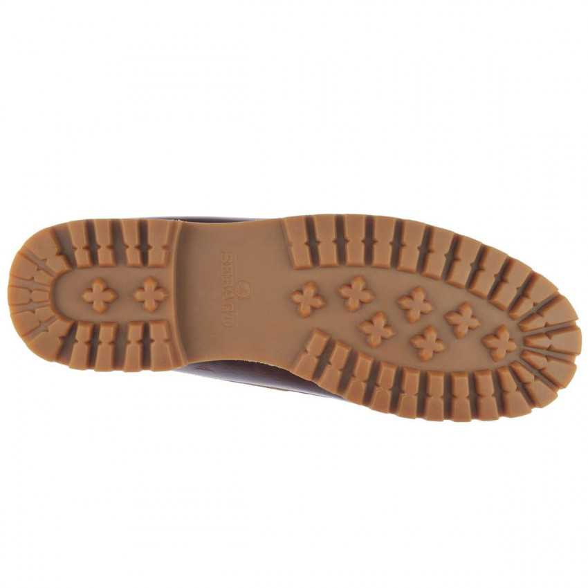 ACADIA BROWN CINNAMON-Mocassin semelle crantée pour homme en cuir ciré
