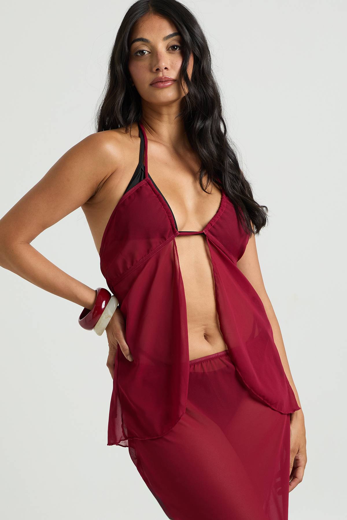 boohoo Ensemble Top Licou Et Jupe Longue