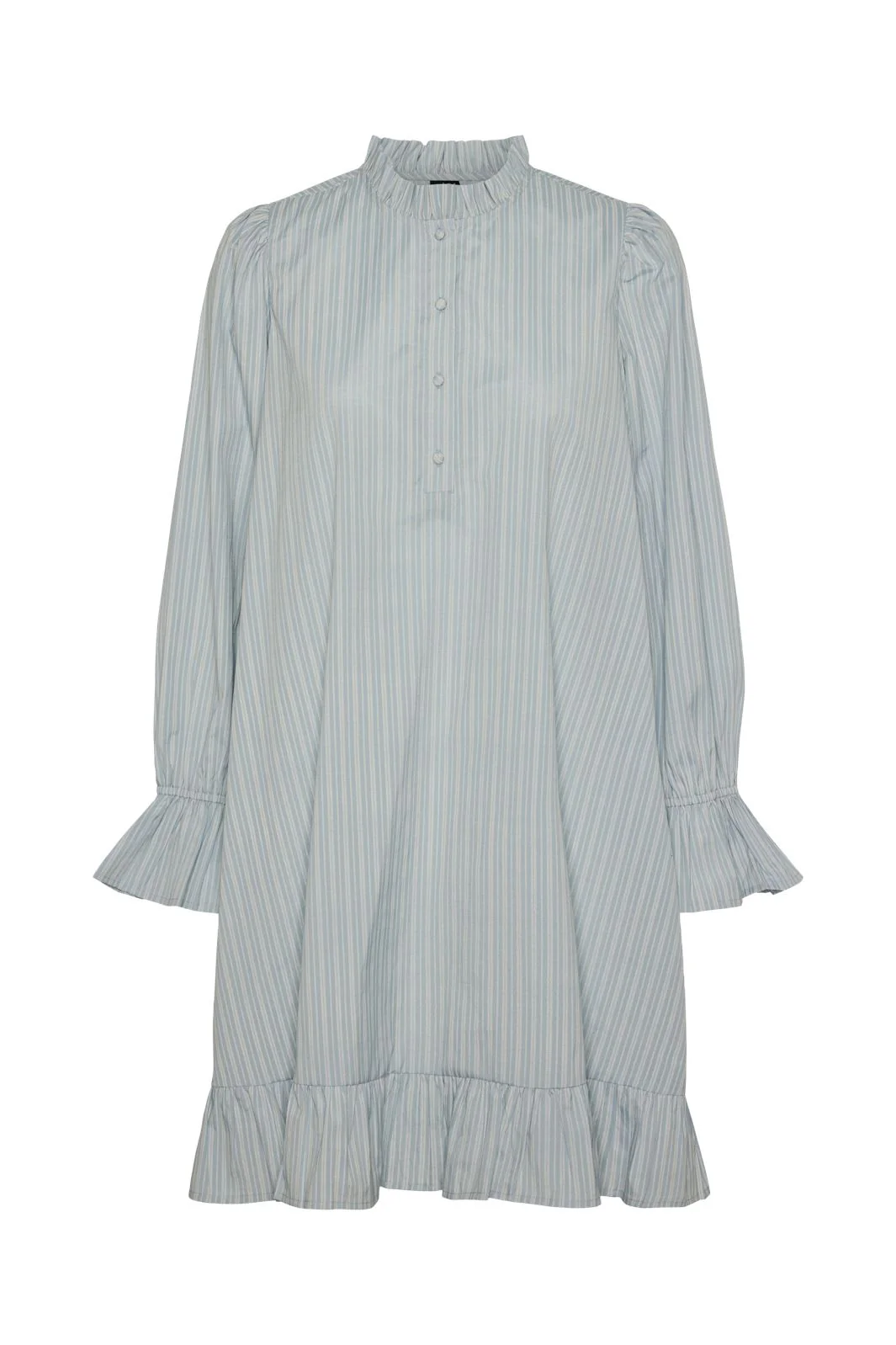 Pieces Pcassra Ls Short Dress 4598988 blue bell bright white