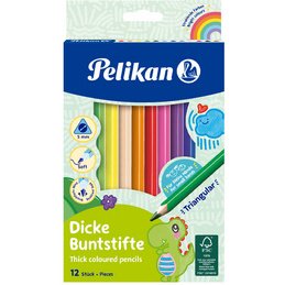 Crayons de couleur épais, étui en carton de 12