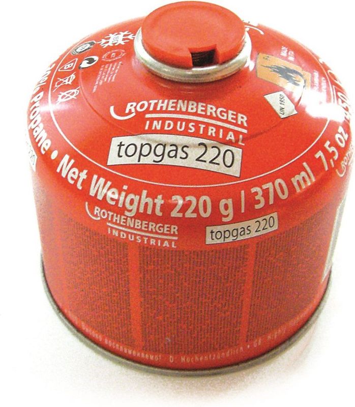 Rothenberger - Gascartridge Topgas 220 - Campinggas - 410 ml - 20% Propaan 80% Butaan