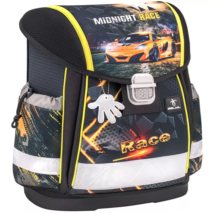 Belmil Schulranzen Classy Schulranzen Set 5-teilig mit Brustgurt Midnight Race