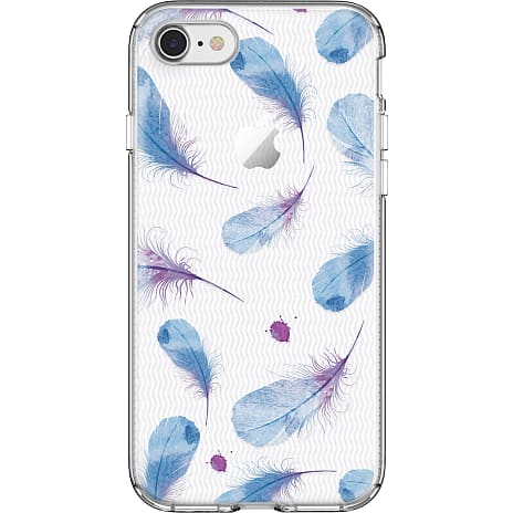 AVANA iPhone 6/6S/7/8/SE-2020 Cover - blå fjer
