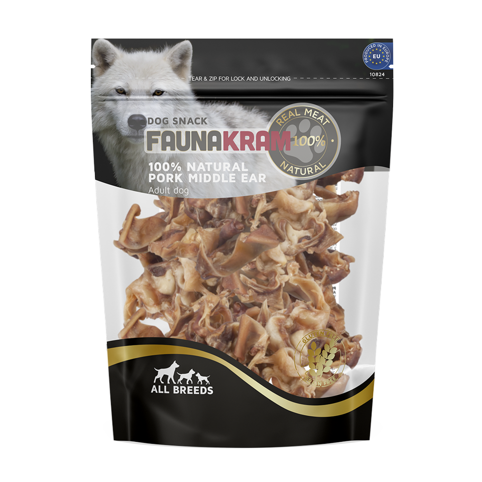 Faunakram - Natural Pork Middle Ear - 300g