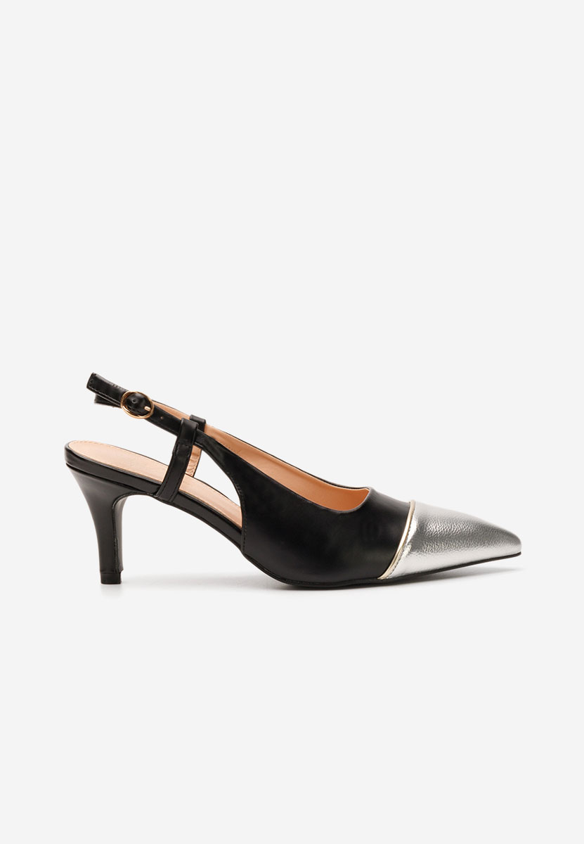 Chaussures stiletto slingback noirs Hosanna