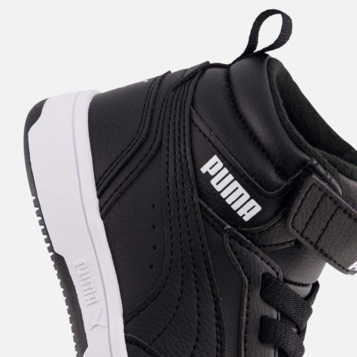 Puma Rebound v6 Mid Sneakers zwart Imitatieleer