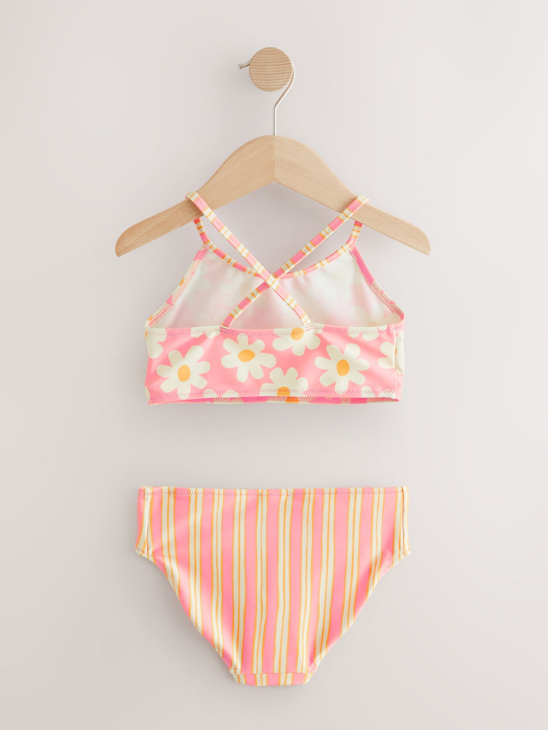 Roze bloemen - Bikini (3-16 jr)